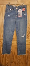 NWT SIZE 12 Reg. Levis Distressed High Rise Straight Stretch Jeans Girls