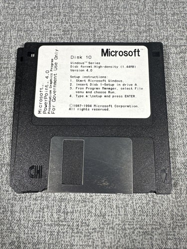 NOS 1994 Microsoft PowerPoint 4.0 For Windows 3.5" Floppy Disk Set RARE! Gov Use - Afbeelding 12 van 13
