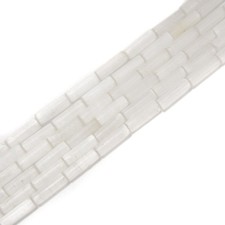 Natural Selenite Cylinder Tube Beads Size 4x13mm 15.5'' Strand
