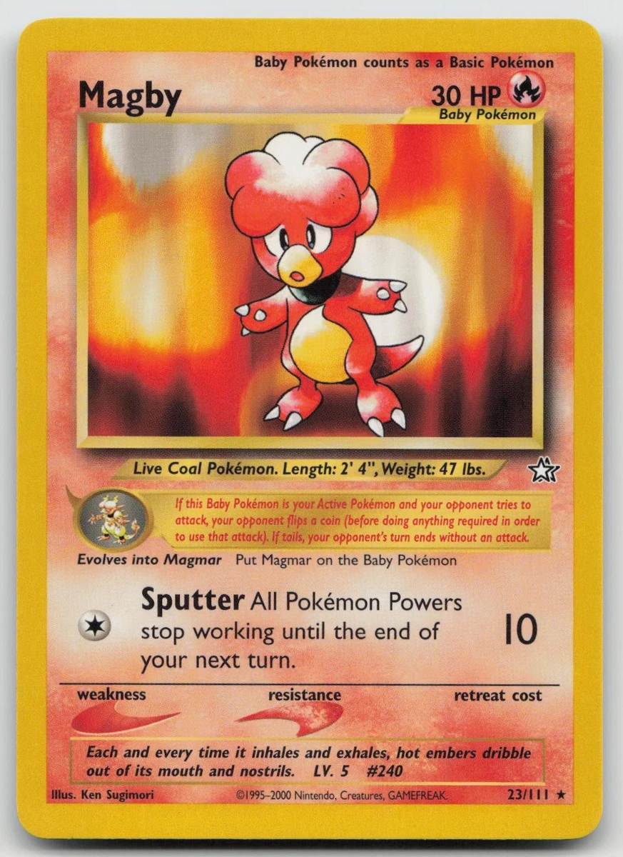 9000 hp kirby pokemon card Magby Pokemon Card for sale