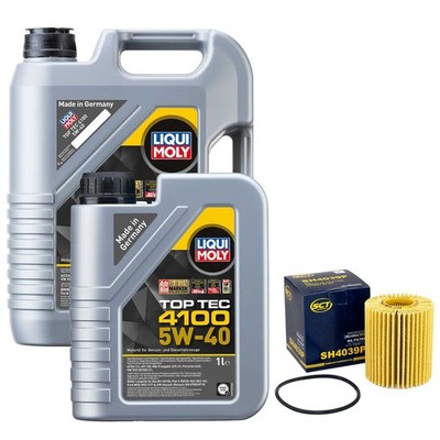 Motoröl Set Top Tec 4100 5W-40 6 Liter + Ölfilter für Toyota Corolla Avensis 2.2