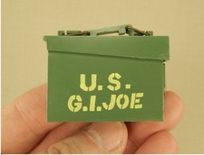 Vintage 1964 Hasbro GI Joe #7513 Bivouac Tent Set Ammo Box w/ Yellow Stencil C8