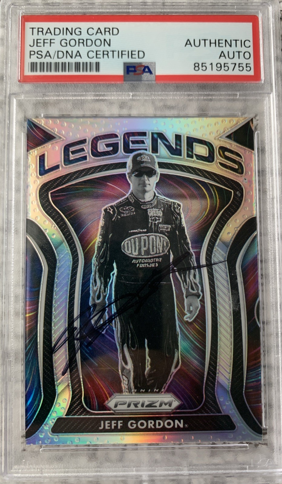 PSA / DNA JEFF GORDON SIGNED AUTOGRAPH 2021 NASCAR SILVER LEGENDS PRIZM CARD #85