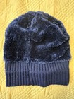 Dark Blue Knit Beanie With Fuzzy Lining Women — photo 6