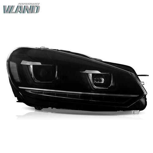 VLAND LED DRL Headlights 2 For 10-14 VW Volkswagen Golf 6 TSI MK6 Devil Eye Lamp - Picture 3 of 16