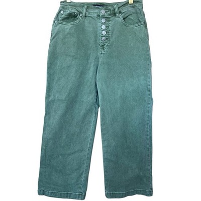 Calvin Klein Jeans Womens Size 29 Green Wide Leg Stretch Waist Boho Active