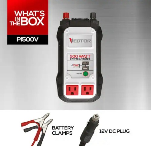 Inversor de Potencia VECTOR 500 Watt, Inversor de Potencia Doble, Dos Puertos USB Artículo-552 - Imagen 6 de 8