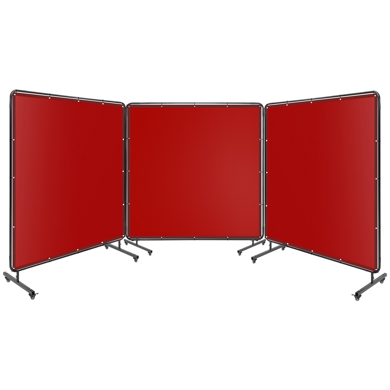 3 Panel Welding Screen 6x6ft Retardant Welding Curtain w/Lockable Swivel Casters