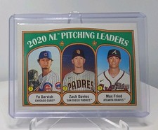 2021 Topps Heritage League Leaders Yu Darvish, Max Fried, Zach Davies #93 MLB 