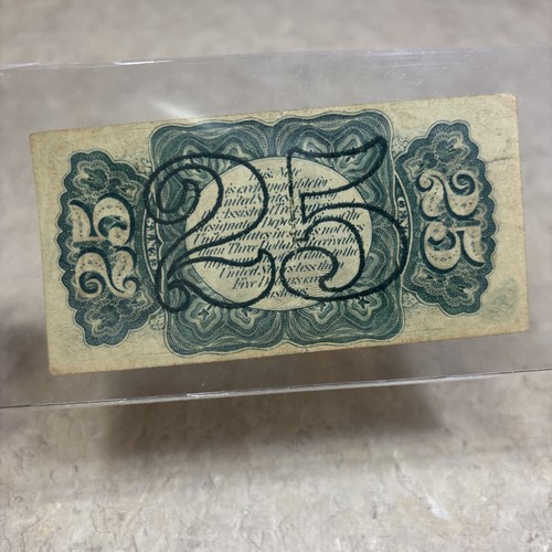 1863 ANTIQUE 25 CENTS BILL THIRD ISSUE FRACTIONAL CURRENCY NOTE COLLECTIBLE - Picture 2 of 2