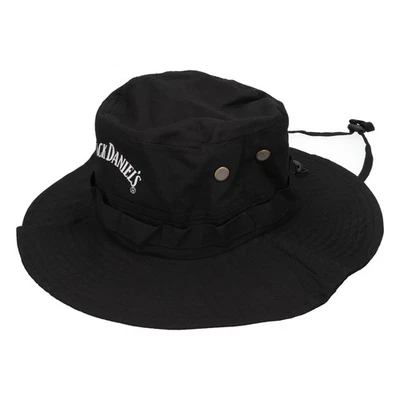 Jack Daniels Whisky Mütze Fischerhut Anglerhut Wendemütze Schwarz