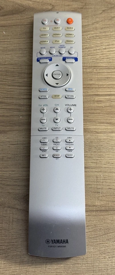 Controle remoto original original original do fabricante Yamaha FSR101 WR90380 testado funciona - Imagem 2 de 4