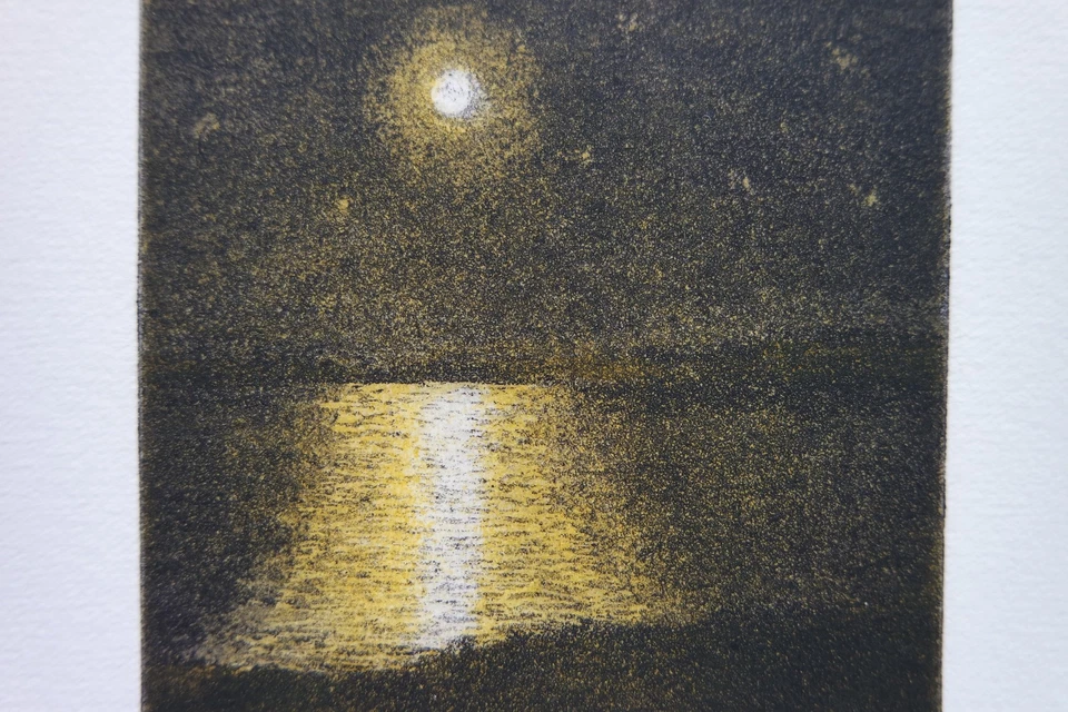Aquatinta-Radierung „Moonlight by the sea“, Originaldruck signiert T. Ehmke 2025 - Bild 1 von 4