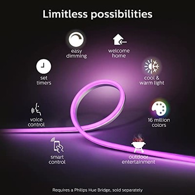 WHITE - PHILLIPS HUE PHILIPS HUE OUTDOOR 7-FOOT SMART LED LIGHT STRIP