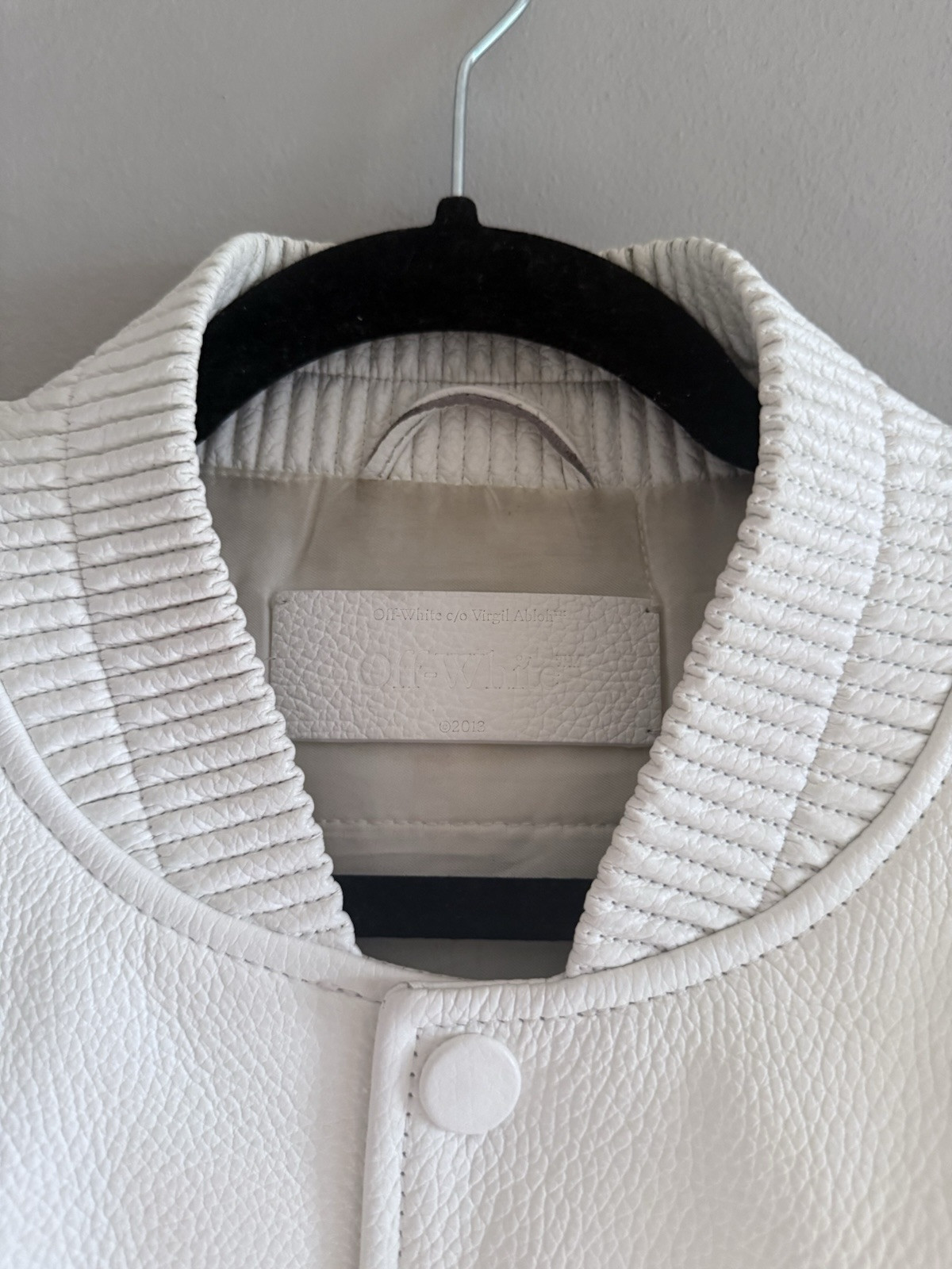 Off-White “Natlover” White Leather Varsity Authenticated Size 48 RRP £3890 image 6