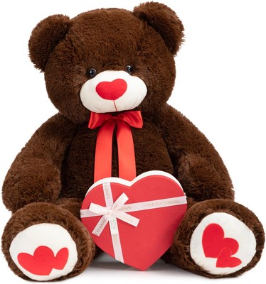 HollyHOME Big Teddy Bear Stuffed Animal Large Plush with Red Chocolate 