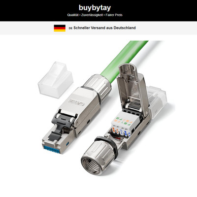 Cat 7 Stecker Werkzeuglos 10 Gbit/s 600 MHz RJ45 2 Stück Geschirmt