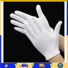 12 Pairs White Cotton Gloves Eczema Dry Hands Moisturizing Spa Inspection Large