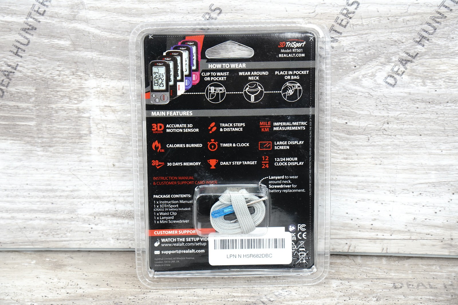 3DTriSport Supreme Quality Walking 3D Pedometer by Realalt with Clip and Strap