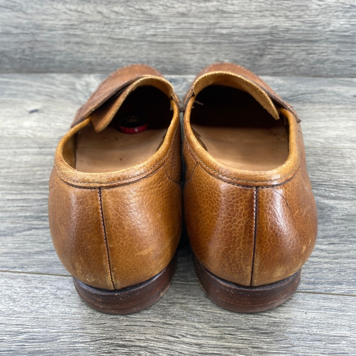 Crockett & Jones Harvard Penny Loafers Mens 8.5 D Tan Brown Pebble