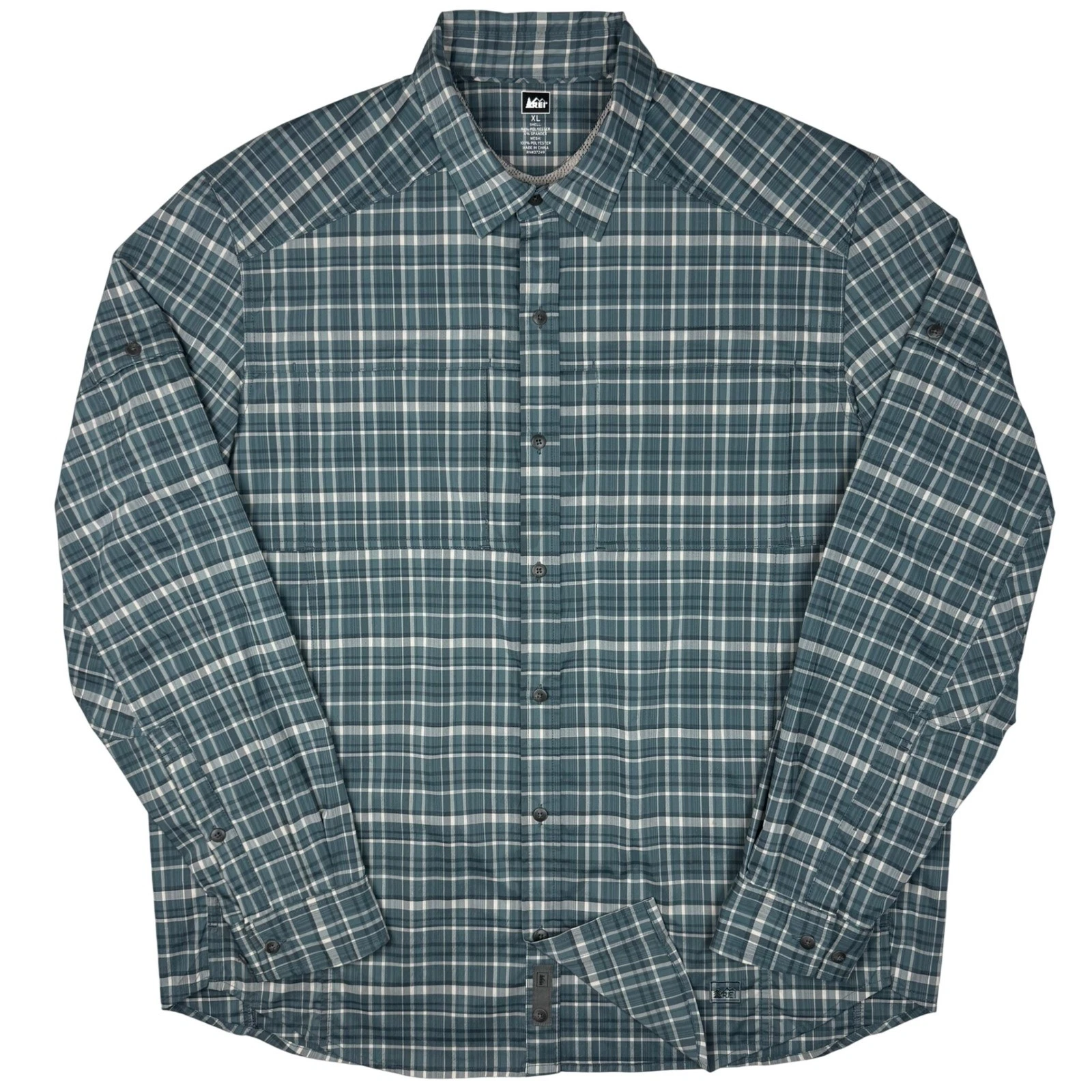 REI Plaid Performance Button Up Shirt Men XL Roll Tab Stretch Vent Gorpcore
Opens in a new window or