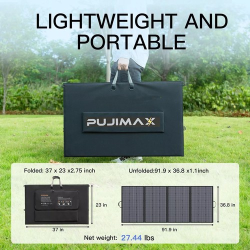 Portable Foldable PUJIMAX Solar Panel 400W For Generator Power Station Camping - Picture 8 of 15