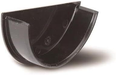1 x Polypipe 112mm Half Round Gutter Stop End (Internal) - Black RR108B