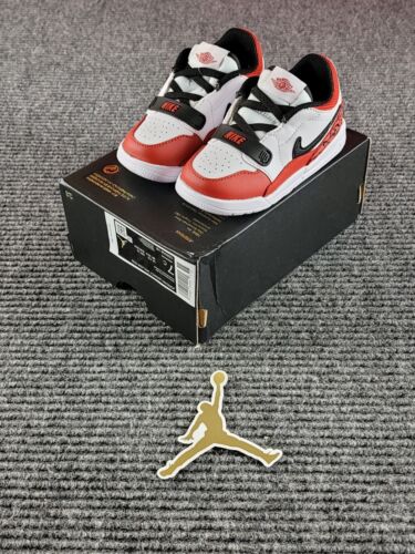 Jordan Legacy 312 Low 7C (TD) White Black Red Sneakers Baby Toddler Kids New - Afbeelding 1 van 11