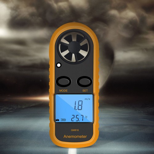 LCD Digital Anemometer Thermometer Temperature Meter Air Wind Speed Tester Gauge - Picture 10 of 11