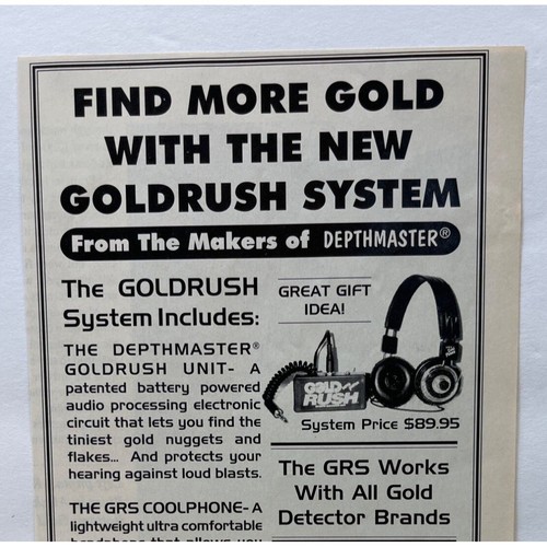Goldrush System Vintage Print Ad 90s Metal Detector Electronics Framingham MA - Picture 4 of 6
