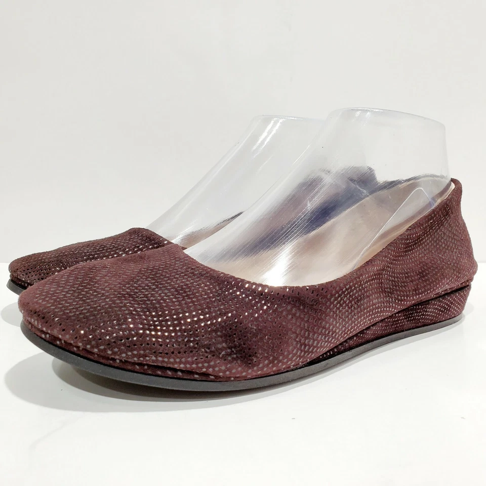 Mini cuña de gamuza de piel de serpiente marrón fslny talla 7,5 hecha en Italia Foto 4 de 4