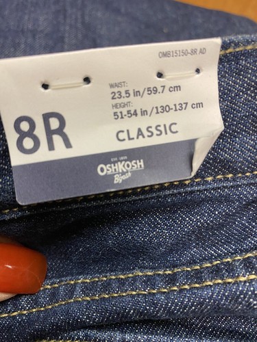 NWT Oshkosh B’gosh Kids Boys Blue Denim Adjustable Waist Jeans Sizes 8R - Picture 3 of 3