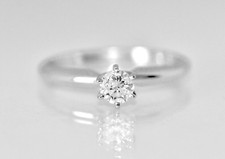 .32ct Round Cut Diamond Solitaire Engagement Ring 14k White Gold Size 6