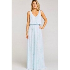 Show Me Your Mumu Kendall Blue Floral V-Neck Maxi Dress Women’s Small
