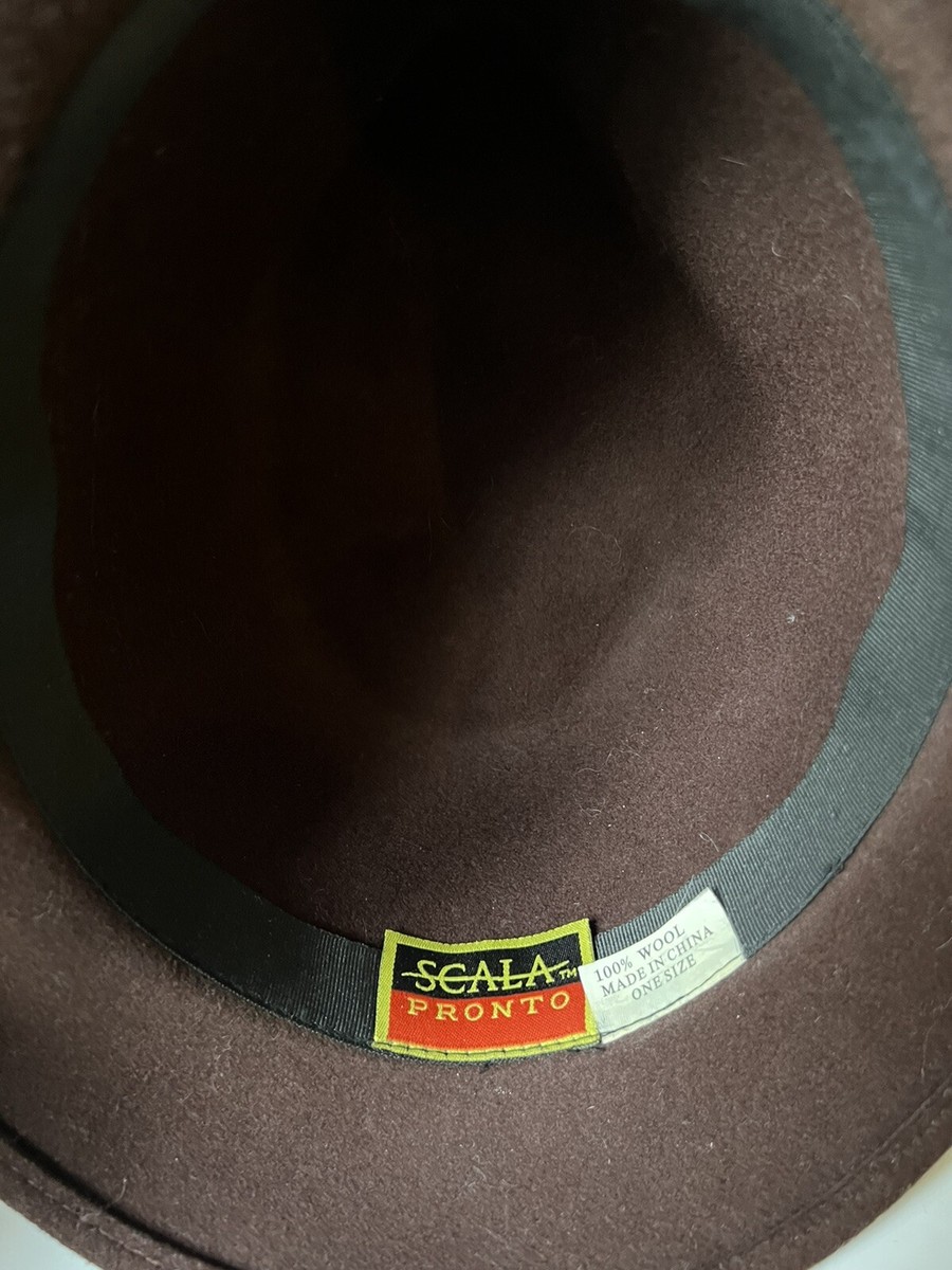 Scala Pronto chocolate brown 100% wool floppy hat Scala Pronto Women Chocolate Brown Side Bow 100% Wool Fedora  main image 4