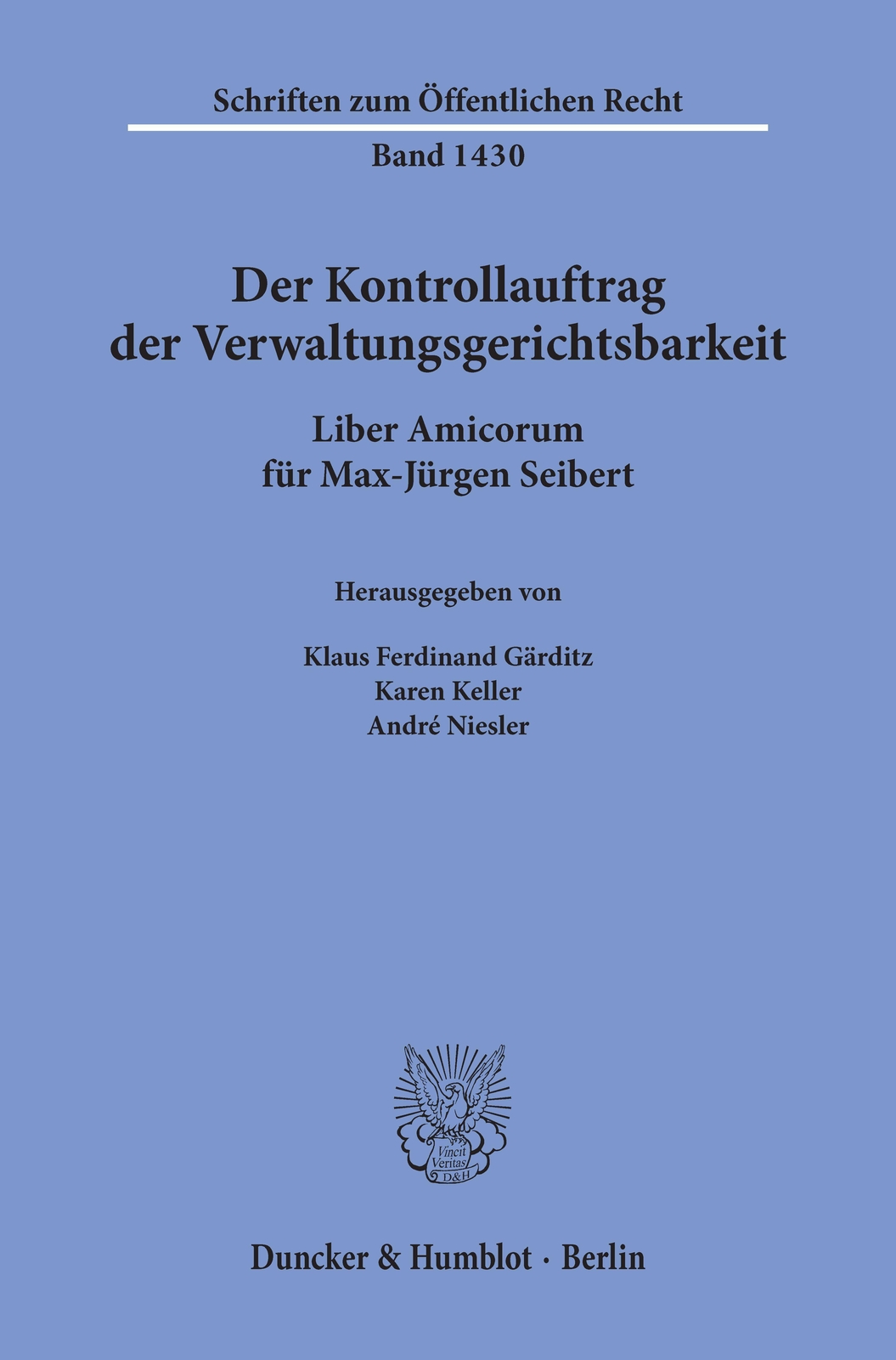 Thumbnail - Der Kontrollauftrag Der Verwaltungsgerichtsbarkeit., Klaus Ferdinand