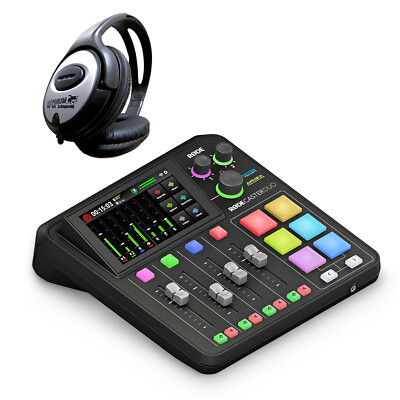Rode Rodecaster Duo Audio Production Studio für Podcasts Streaming + Kopfhörer