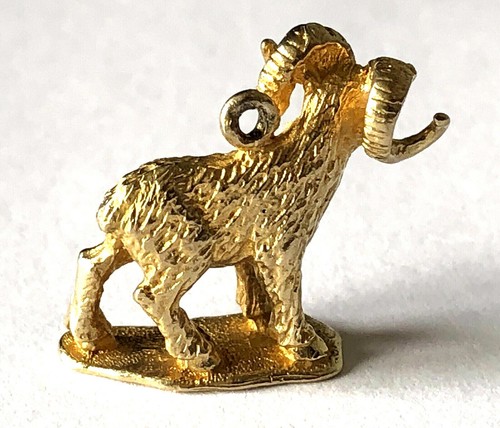 LJH 10K Solid Yellow Gold Mountain Ram Wilderness Charm Pendant - Picture 9 of 11