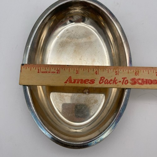 Vintage Small Silverplate Oval Bowl with unique Bottom - Picture 9 of 18