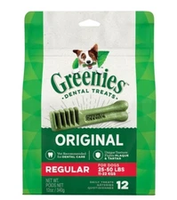 Greenies Original Regular Natural Dental Care Dog Treats, 12 oz.  Lot Of 3 Bags