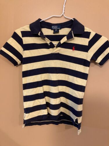 Polo Ralph Lauren Boy's Yellow and Blue Striped Polo Shirt Size 4 / 4T  - Picture 1 of 3