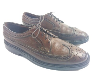 Vtg 60s Florsheim Imperial kenmoor 93602 v cleat Shoes 8C Brown