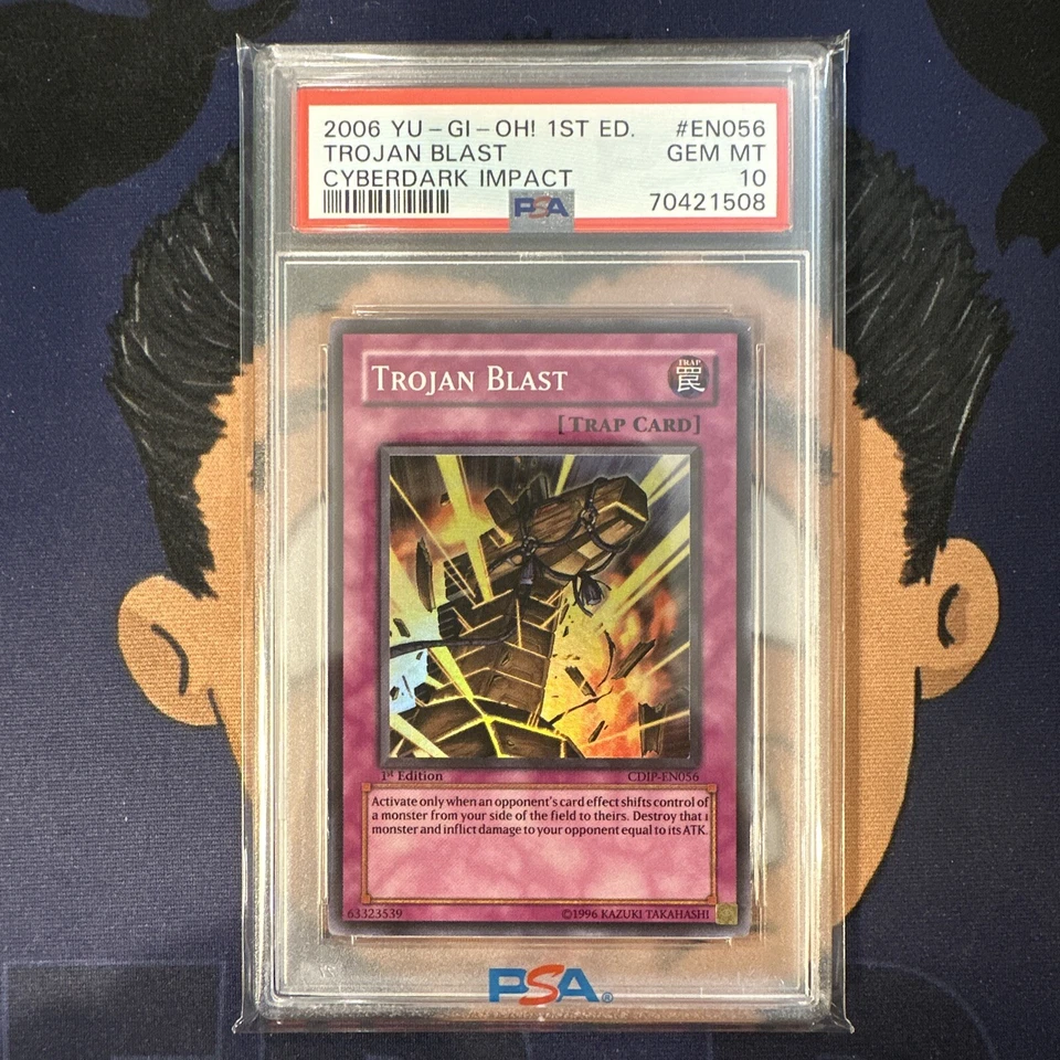 💎PSA 10 GEM MINT 2006 YU-GI-Oh! Cyberdark Impact TROJAN BLAST EN056 1st Edition - Image 2 of 3