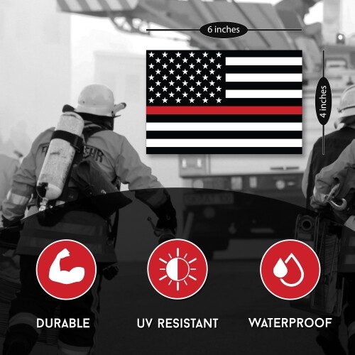 Magnet Me Up Thin Red Line American Flag Magnet Decal-4x6 Heavy Duty for Car Tru - Picture 2 of 7
