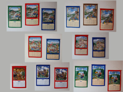 Stoffkalender mittel 2027 Stoffwandkalender Textilkalender Wandkalender 33x53cm
