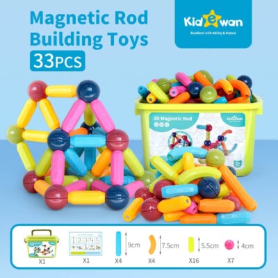 Kid e Wan Magnetic Building Set - 33 Pieces, STEM Fidget Toy, Educational Fun