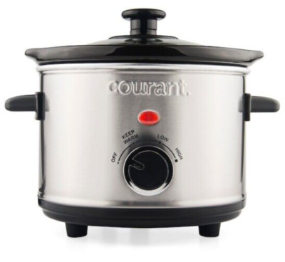 Courant 1.6 Quart Slow Cooker, Multiple settings, Brushed Stainless