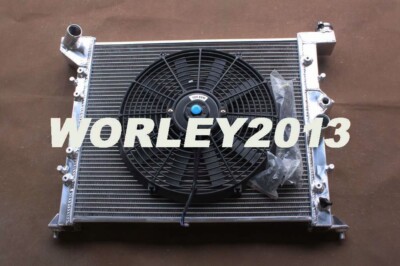 2 core alu radiator + fan for 1992-1996 TOYOTA JZX90 CHASER CRESTA MARK2 manual