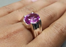 Light Pink Topaz Ring Plain 925 Sterling Silver Handmade Women Ring Gift For Her