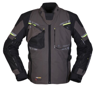 Modeka Taran Textiljacke schwarz/dunkelgrau/gelb wasserdicht,Gr. XXL,UVP 289,90 